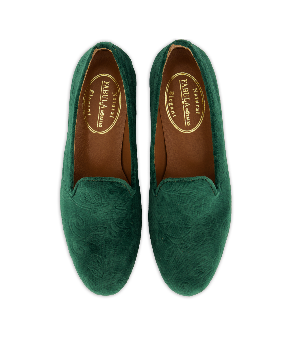 green velvet slippers for woman