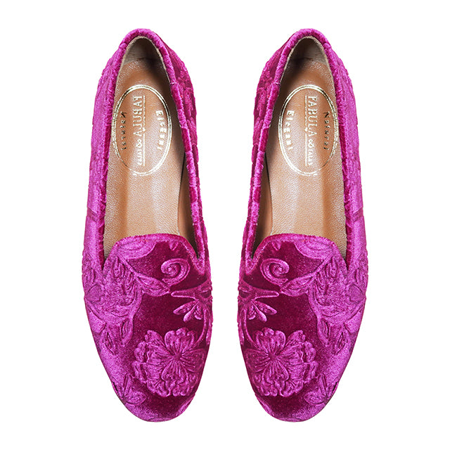 pink velvet slippers for women with flowers